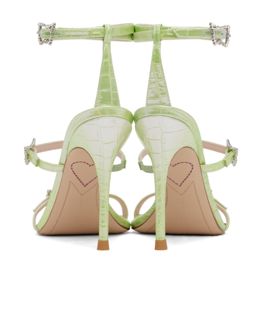 Sophia Webster Crocodile Embossed High-heeled Sandals In Nude
