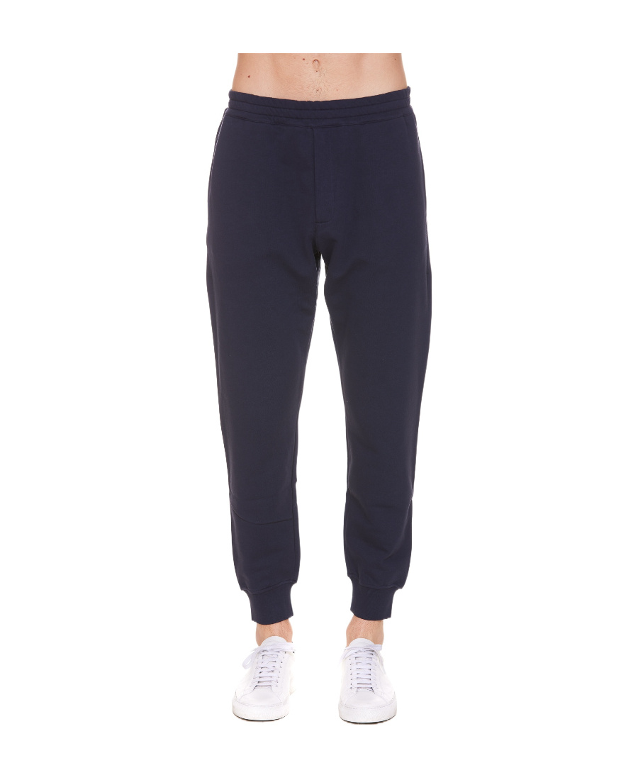 Alexander Mcqueen Motif-print Cotton Joggers In Black