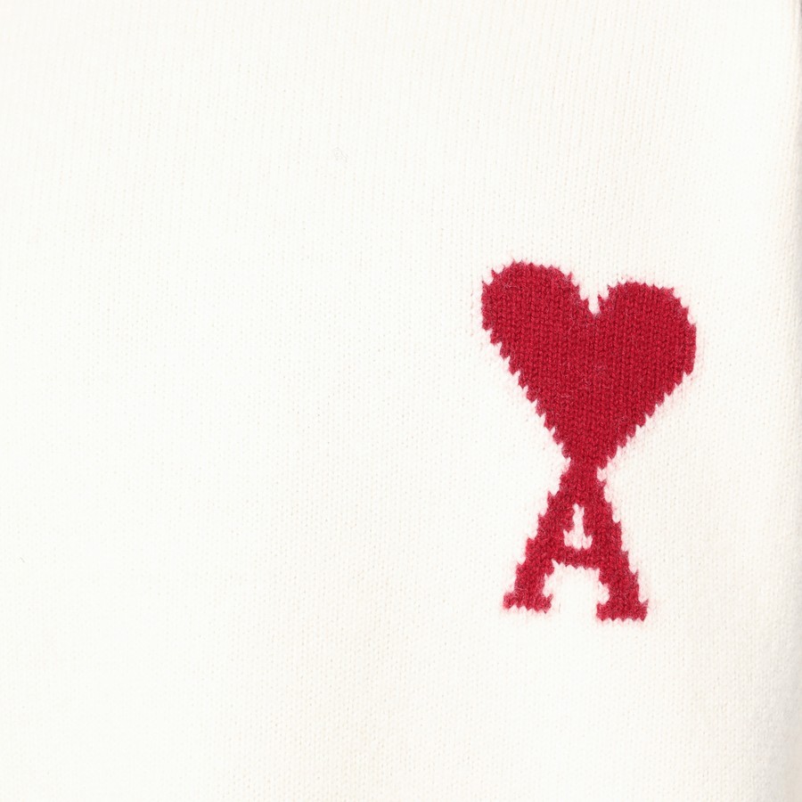 Ami Alexandre Mattiussi Ami Paris Turtleneck Sweater Ami De Coeur White Men In Animal Print