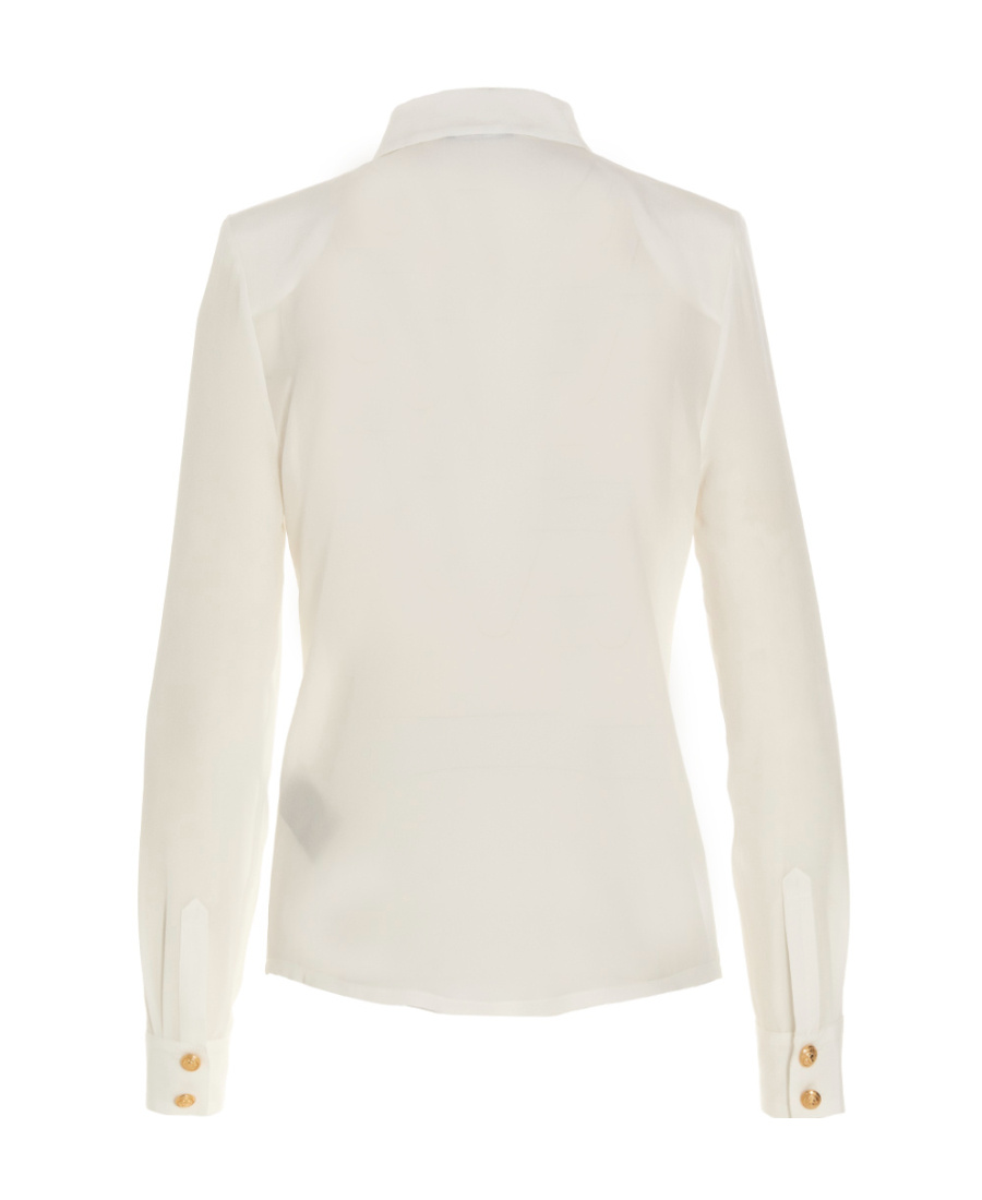 Balmain Silk Shirt With Padded Shoulders In White