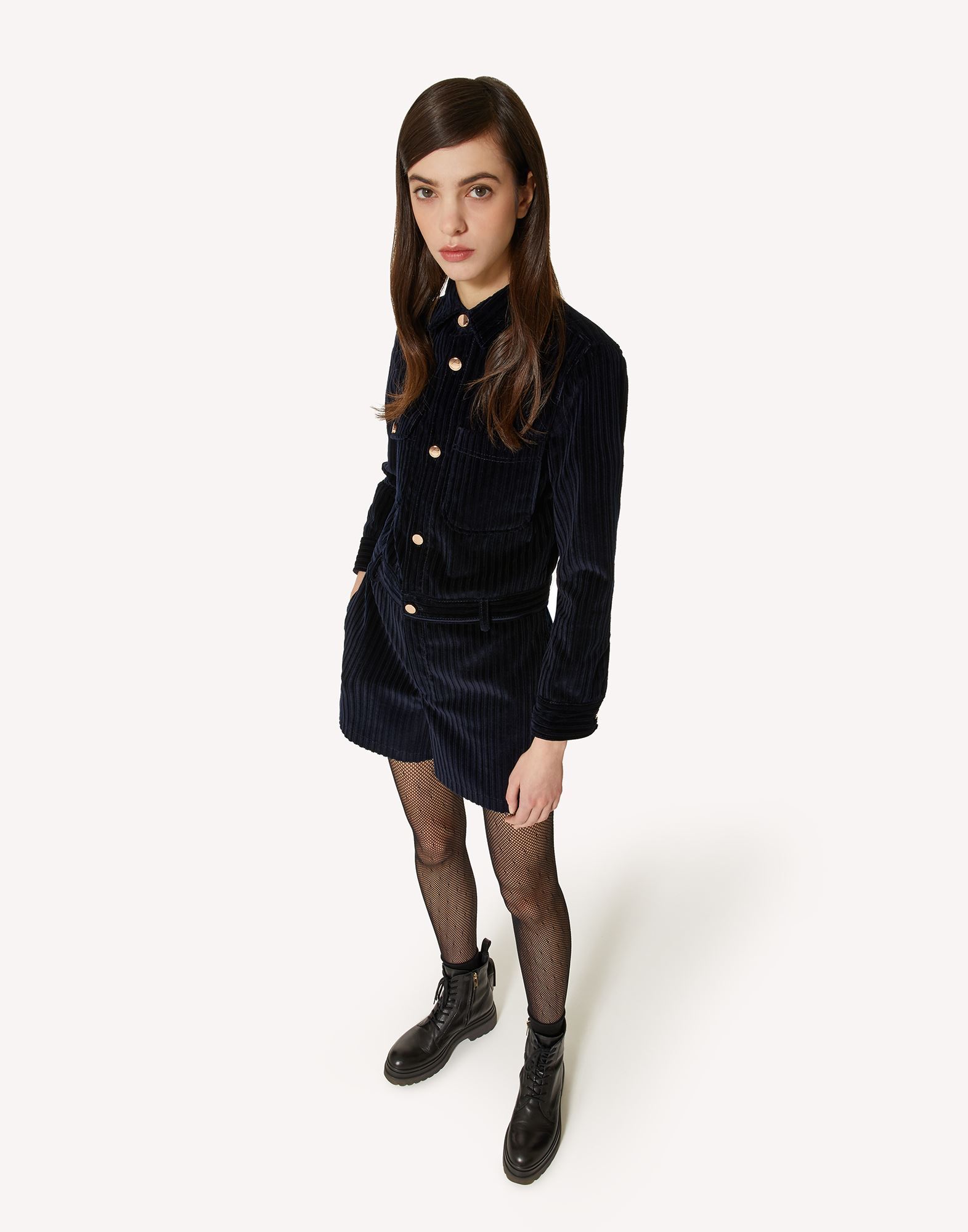 Red Valentino Long-sleeved Jumpsuit In Black
