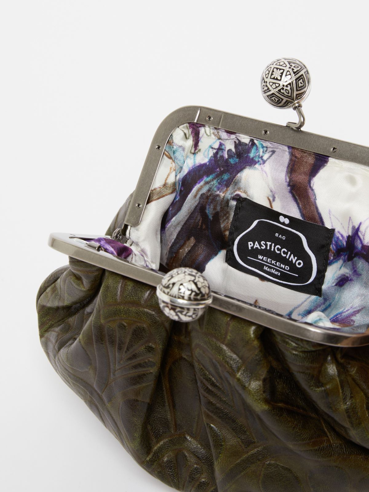 Weekend Max Mara Small Smooth Leather Pasticcino Bag In Green