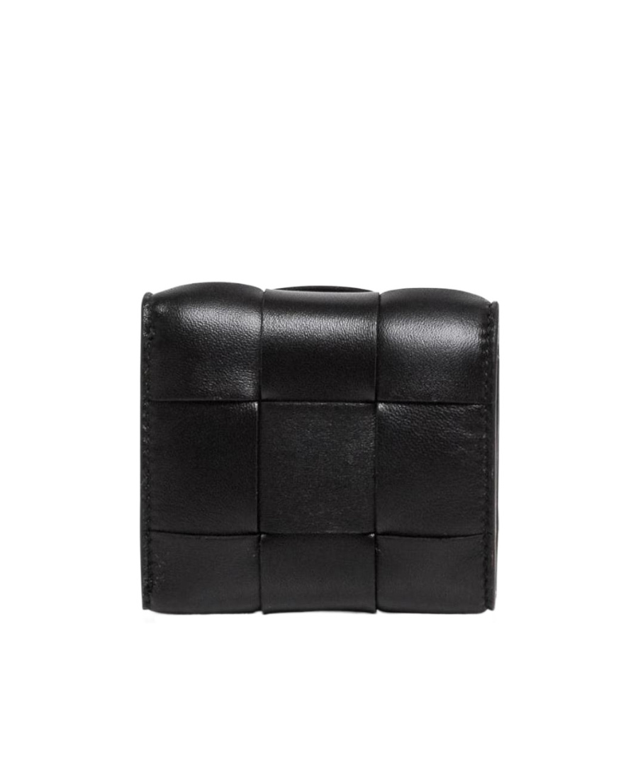 Bottega Veneta Fold-over Intrecciato Wallet In Black
