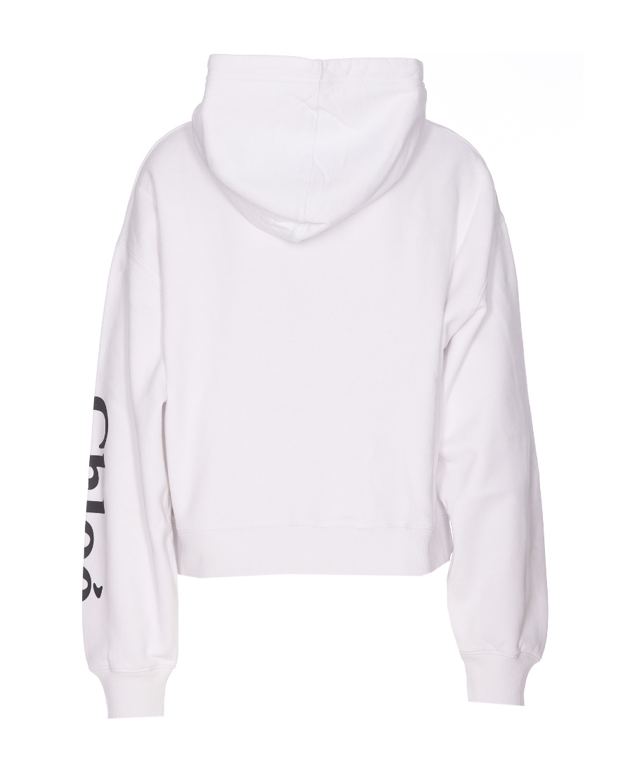 Chloé Abstract-print Cotton Hoodie In White