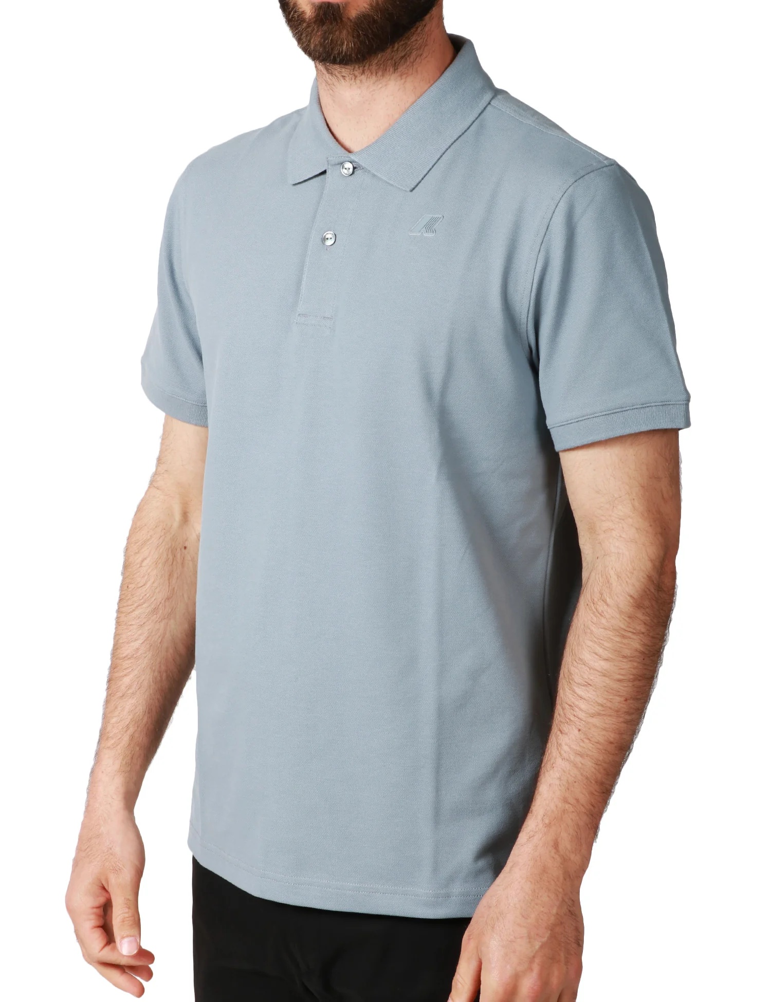 K-way Logo Short-sleeved Polo Shirt In Gray