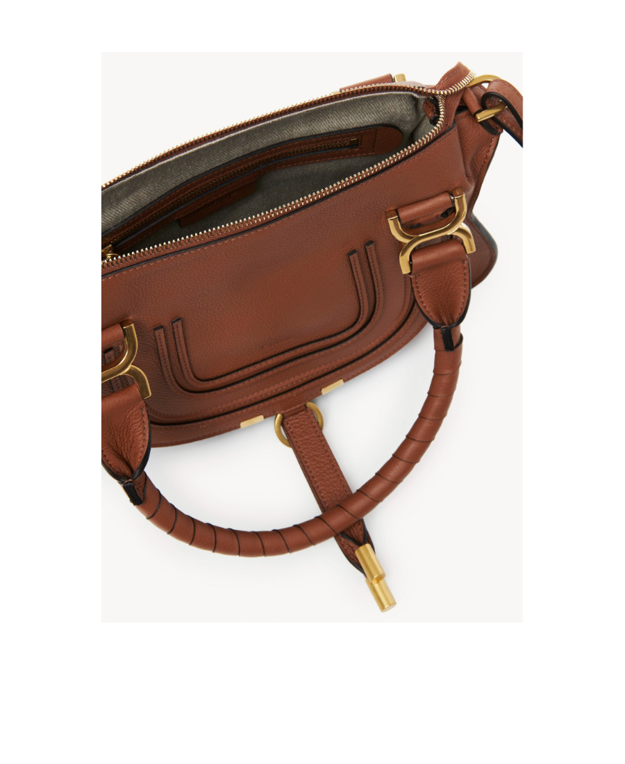 Chloé Small Mercie Bag In Granate Leather In Pattern
