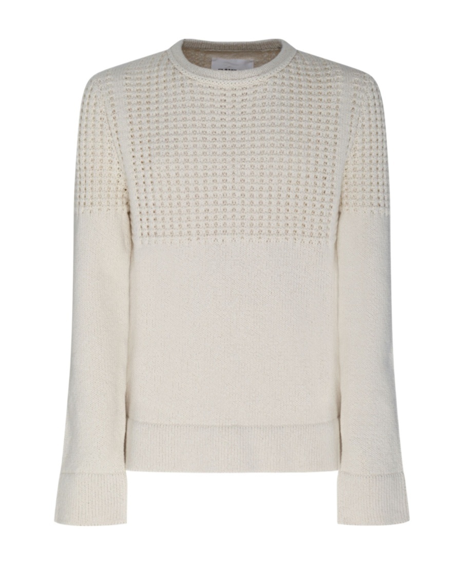 Jil Sander Long-sleeved Sweater In White