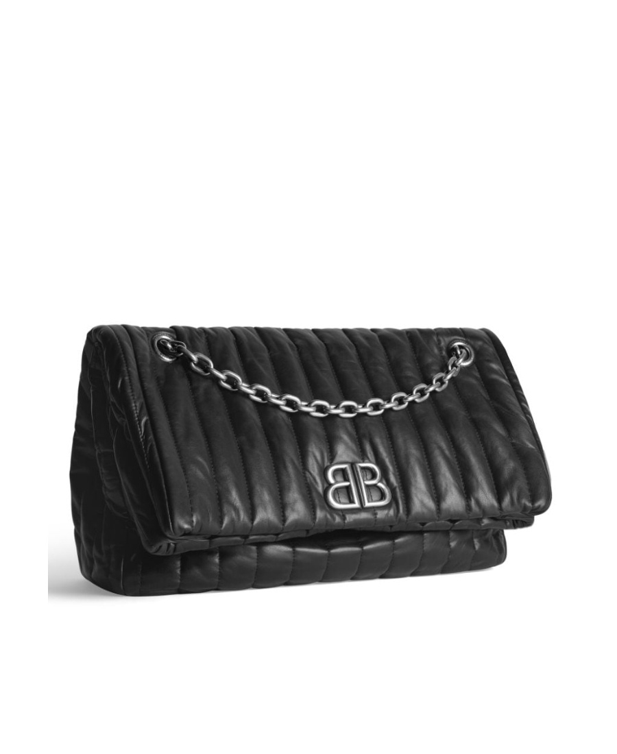 Balenciaga Monaco Quilted Shoulder Bag In Black