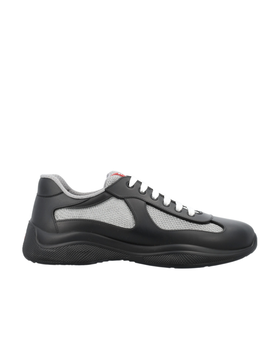 Prada Round Head Lacing Casual Shoes In Black