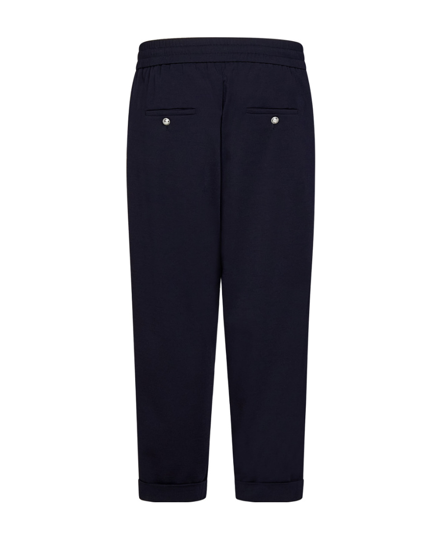 Balmain Embossed-button Drawstring-waist Trousers In Black