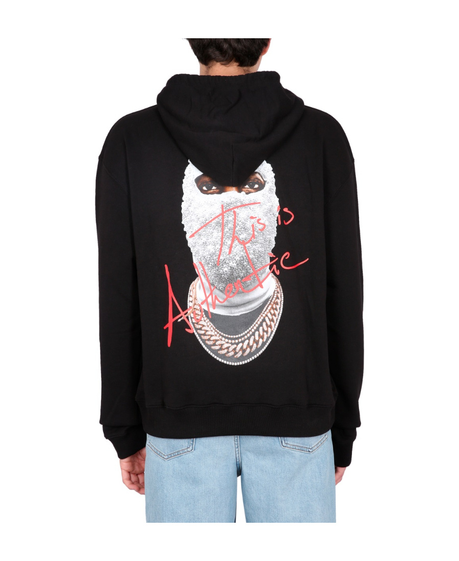 Ih Nom Uh Nit Relaxed Fit Black Hoodie With Graphic Design In Black
