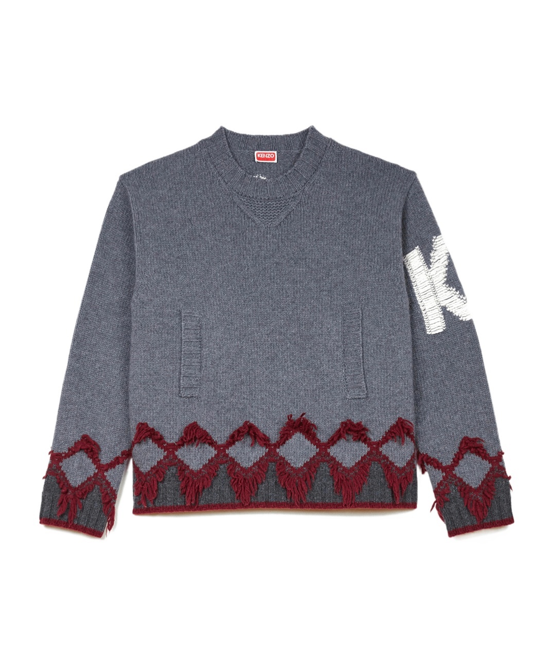 Kenzo Long-sleeved Sweater In Gray