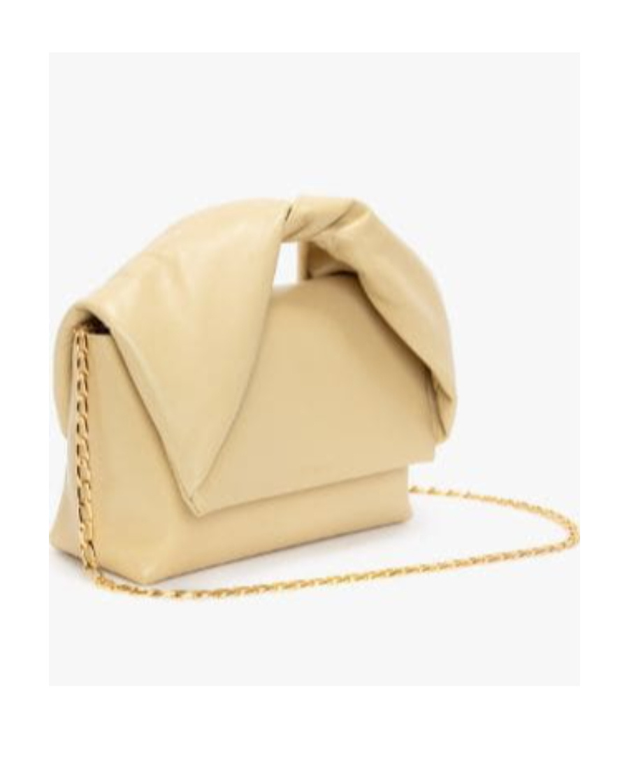 Jw Anderson Large Twister - Leather Top Handle Bag In Nude