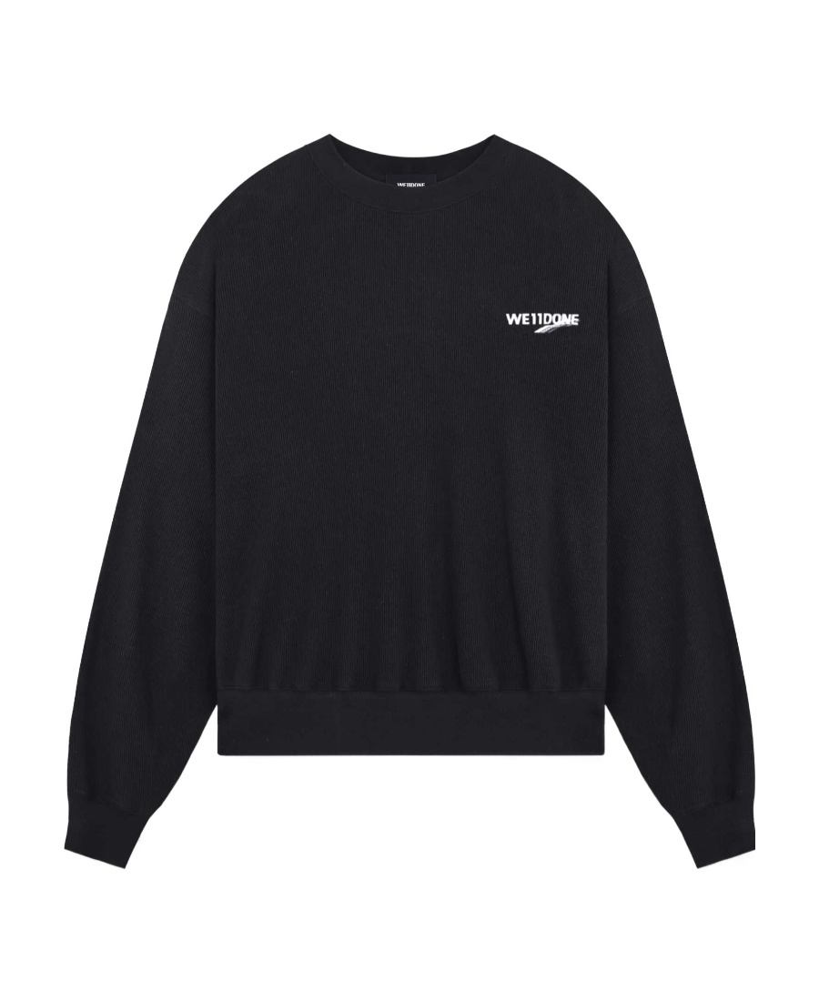 We11 Done Round Neck Hoodie In Black