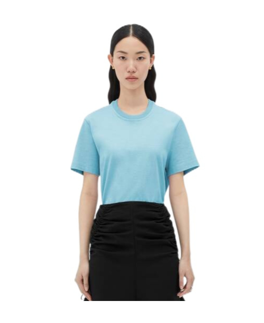Bottega Veneta Logo Round-necked T-shirt In Blue