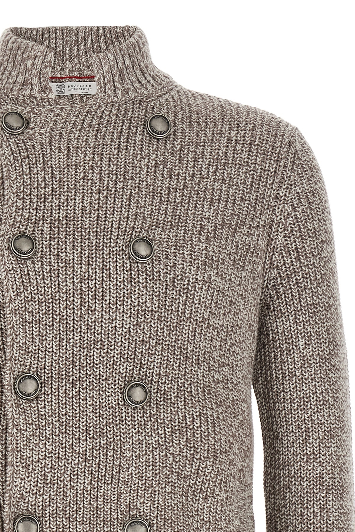 Brunello Cucinelli Double-breasted Cardigan Sweaters And Cardigans Multicolor In Nude