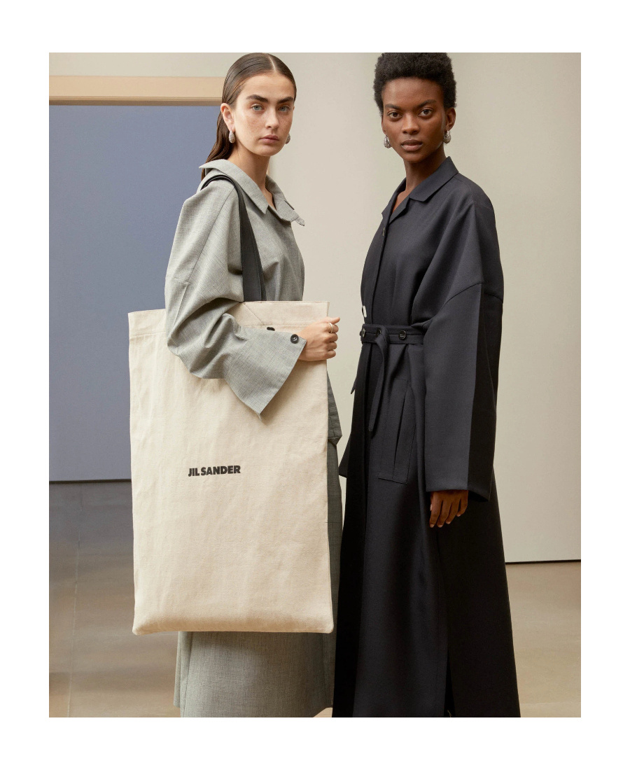 Jil Sander Large Flat Shopper Tote In Nude
