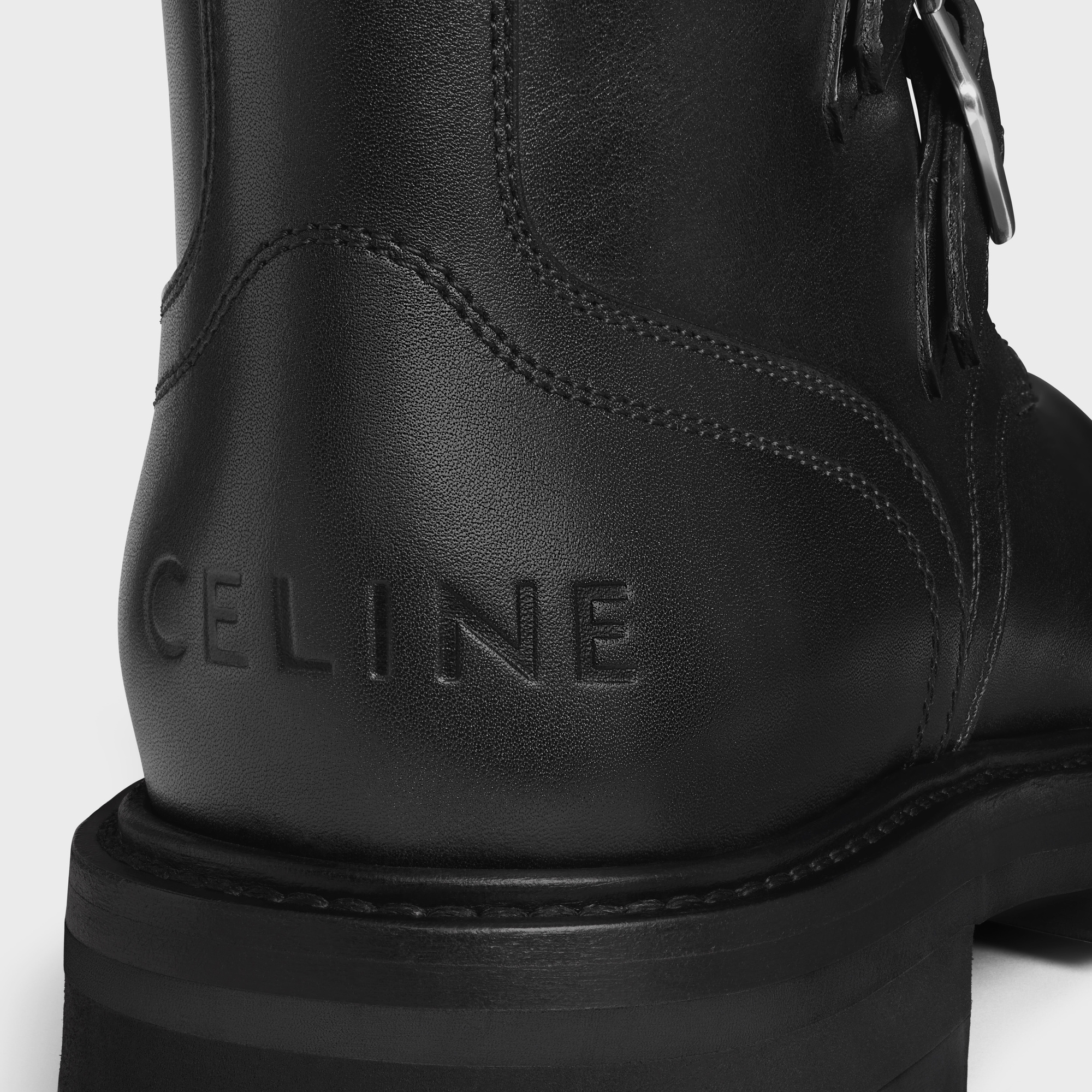Celine Man Ankle Boots Black Size 9 Bull Skin In Black