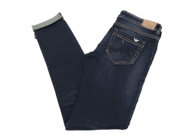 Emporio Armani Logo Details Jeans In Black