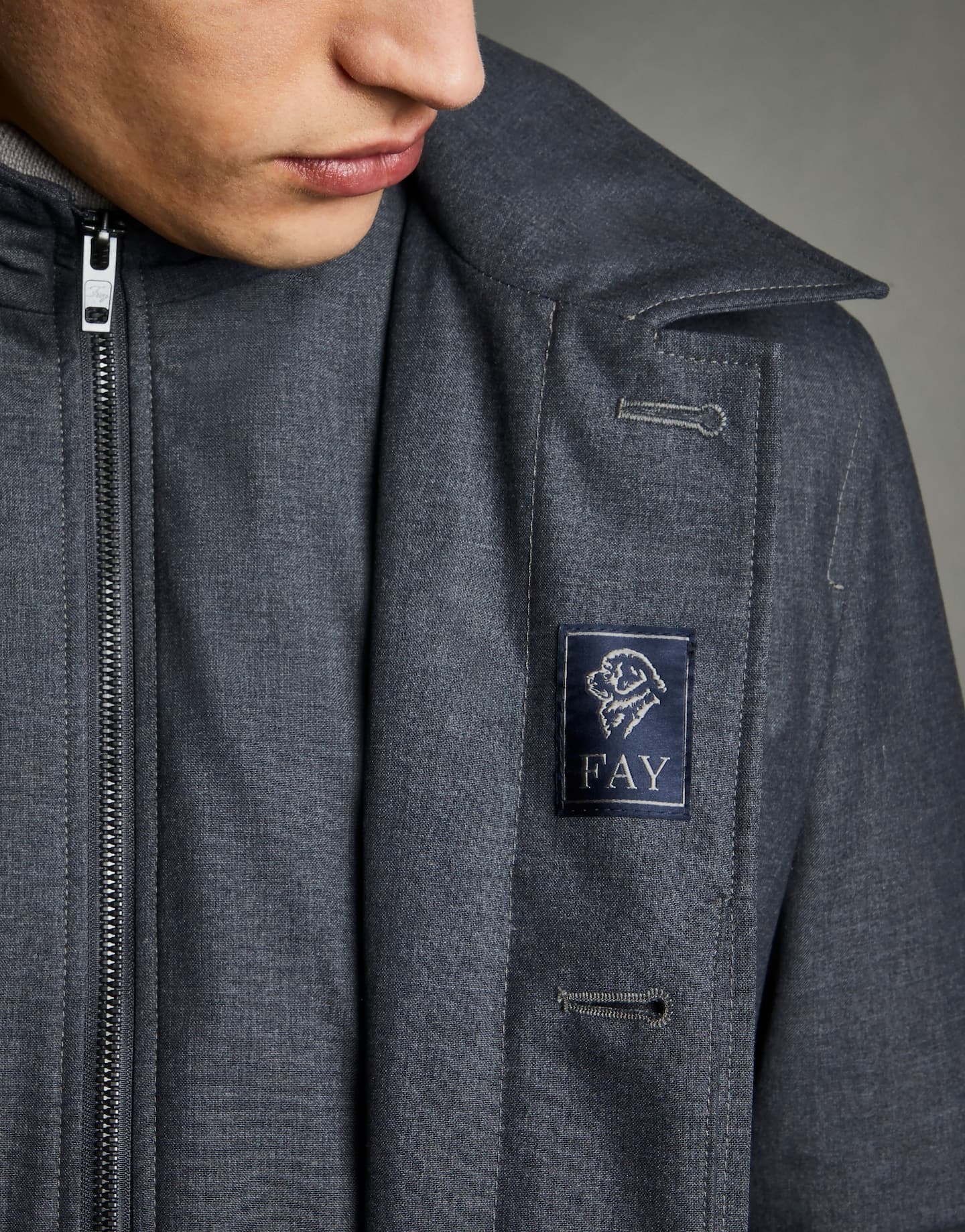Fay Long-sleeved Windbreaker In Black