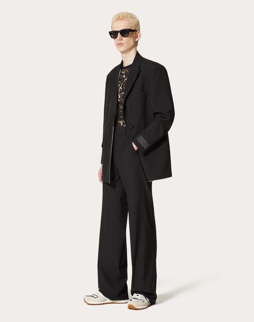 Valentino Garavani Double-breasted Wool Blazer In Black