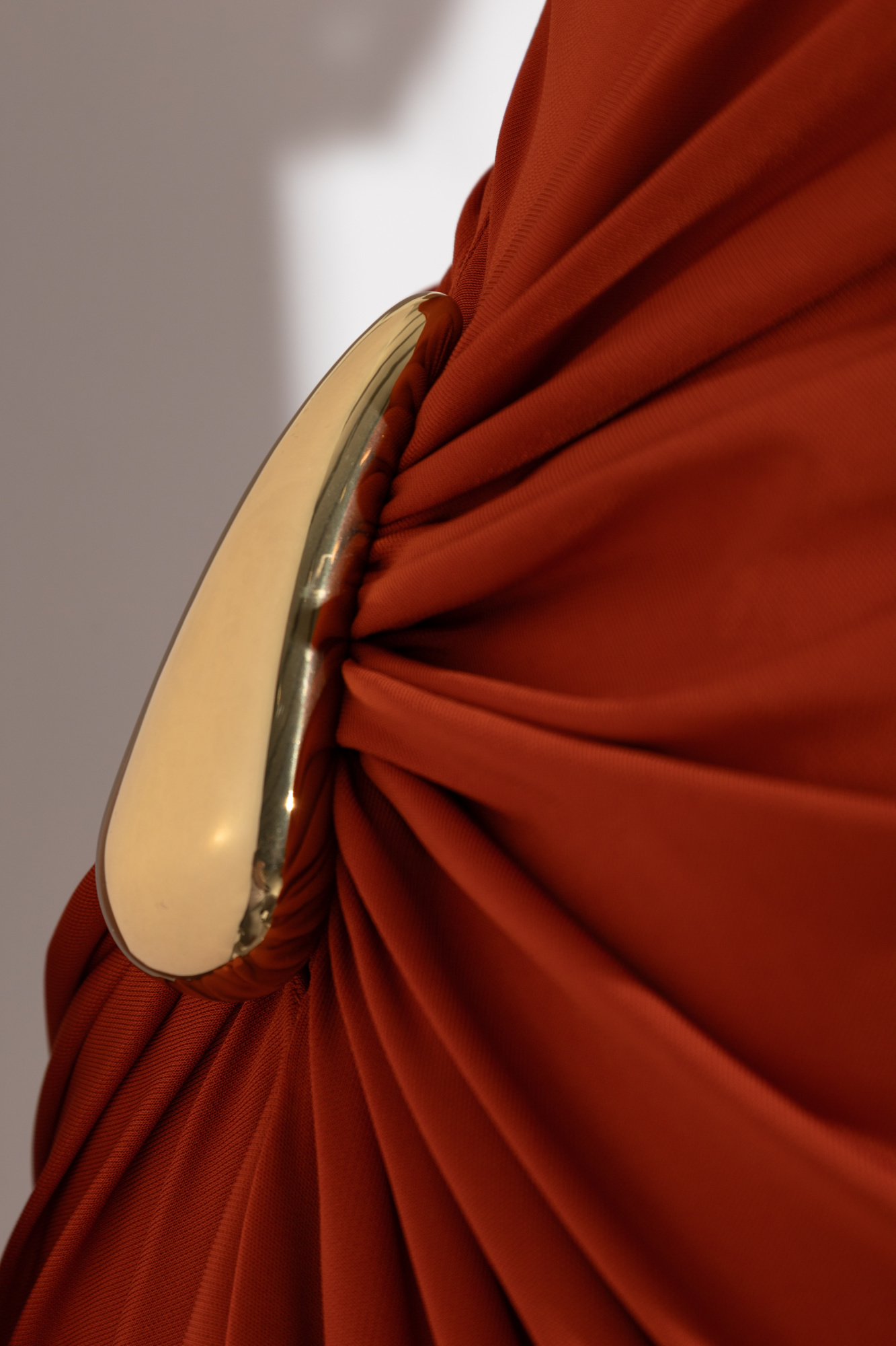 Bottega Veneta Hardware-gathered Jersey Maxi Dress In Burgundy