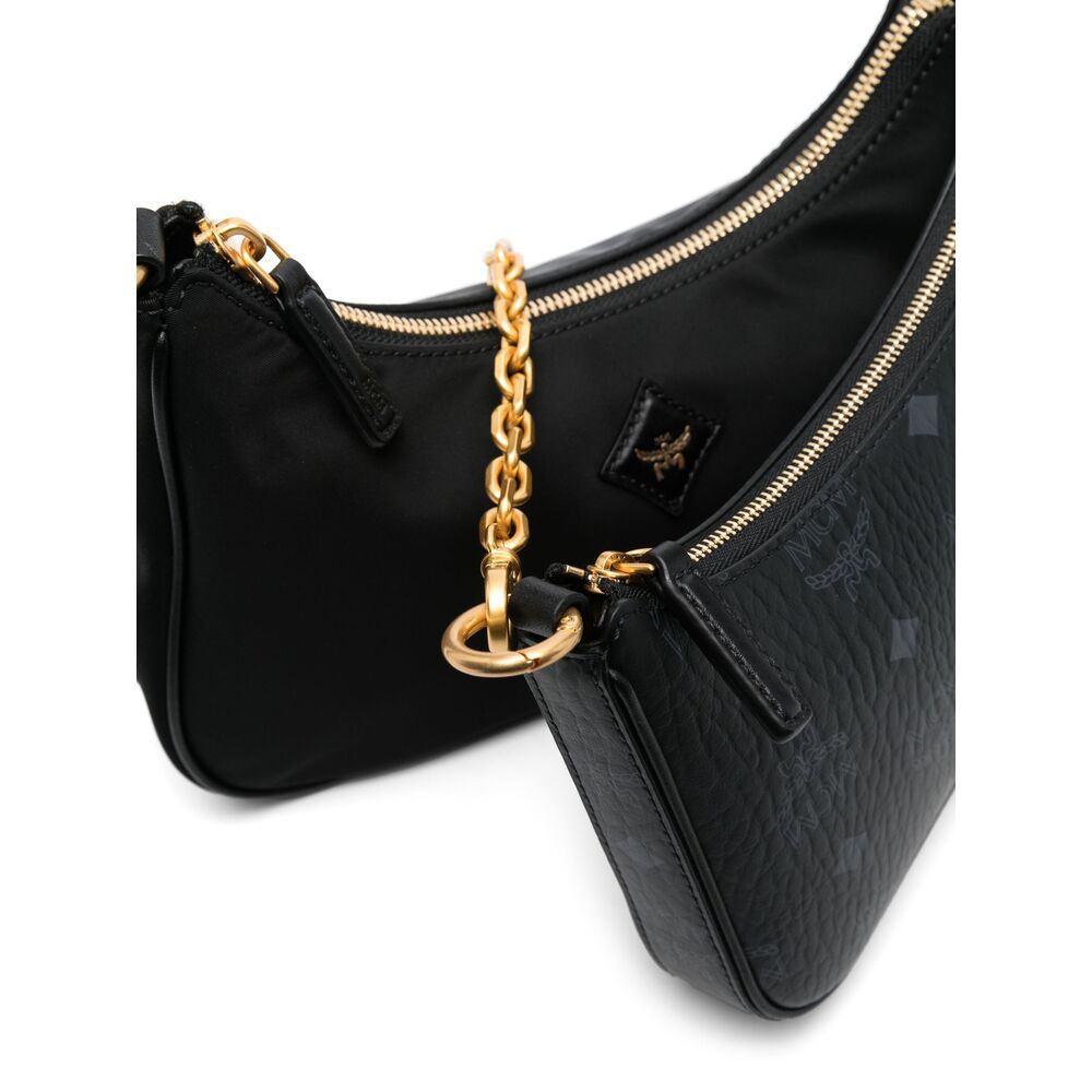 Mcm Aren Small Visetos Crossbody Bag In Black
