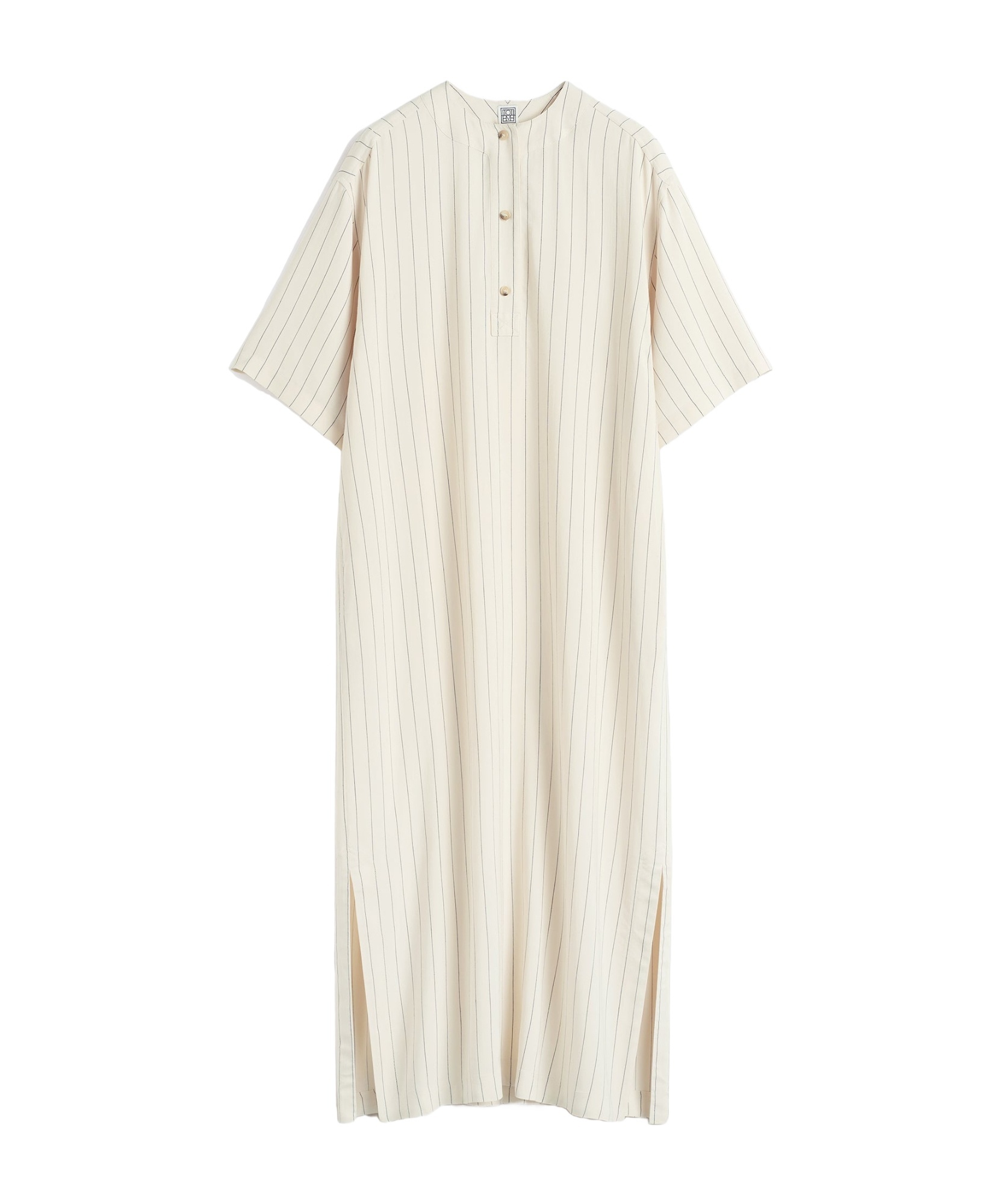 Totême Pinstripe Midi Dress In White