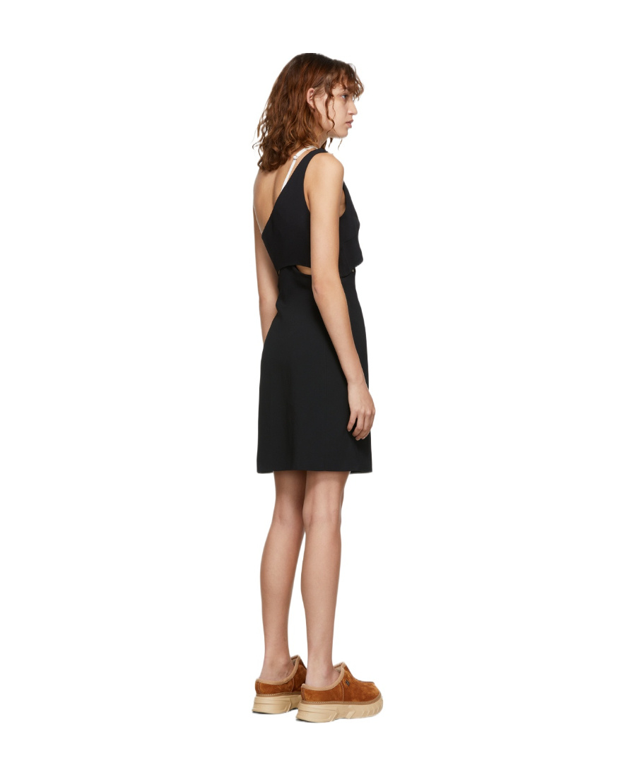 Givenchy Black Asymmetric Cocktail Dress In Black