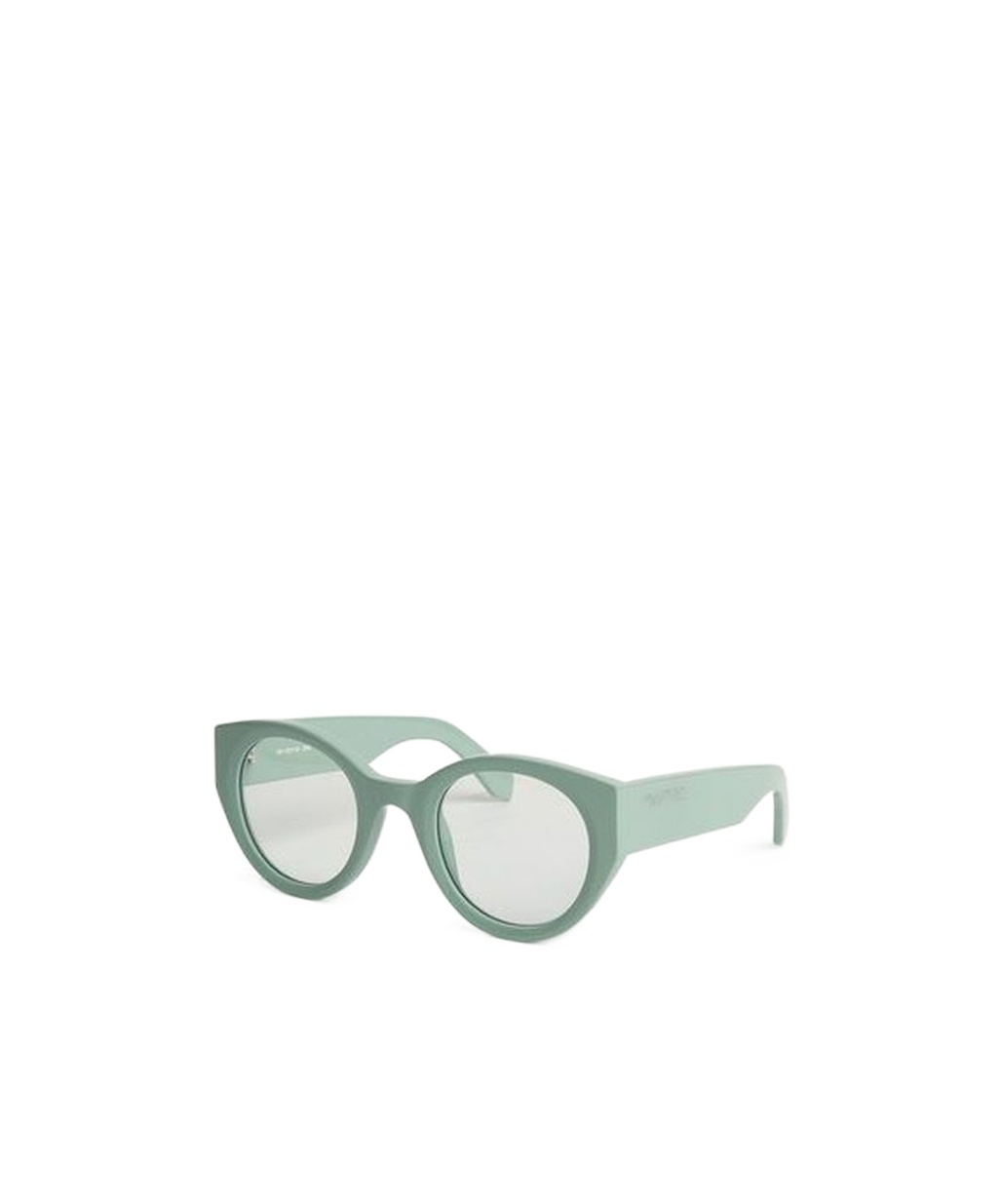 Off-white Round Frame Flat Mirror In Green