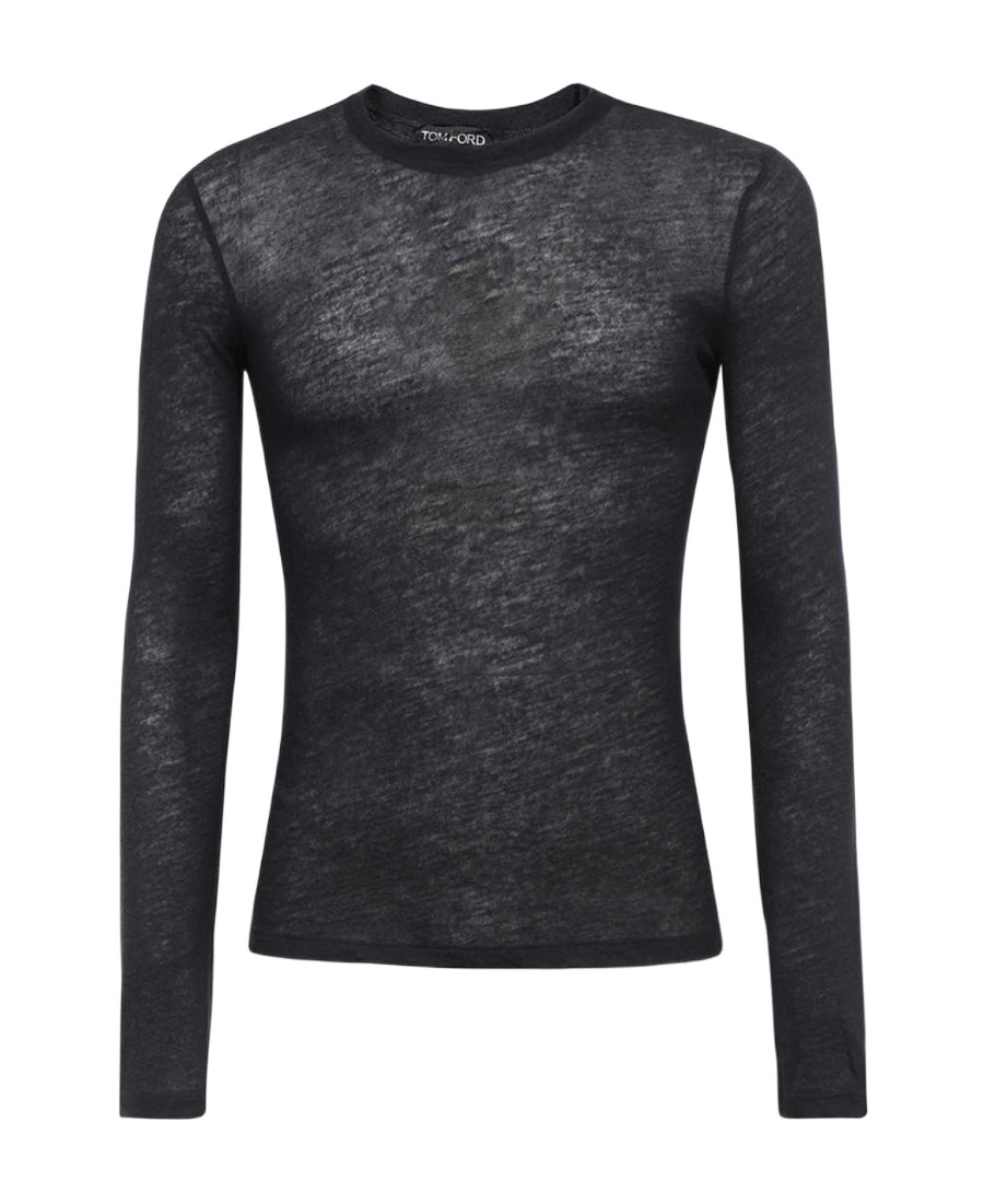 Tom Ford Crew-neck Cashmere Sweater In Black