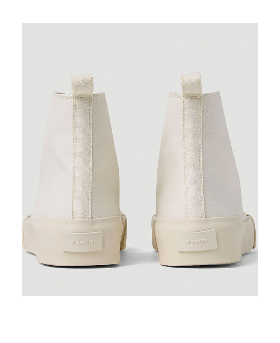 Jil Sander High-top Lace-up Sneakers In White