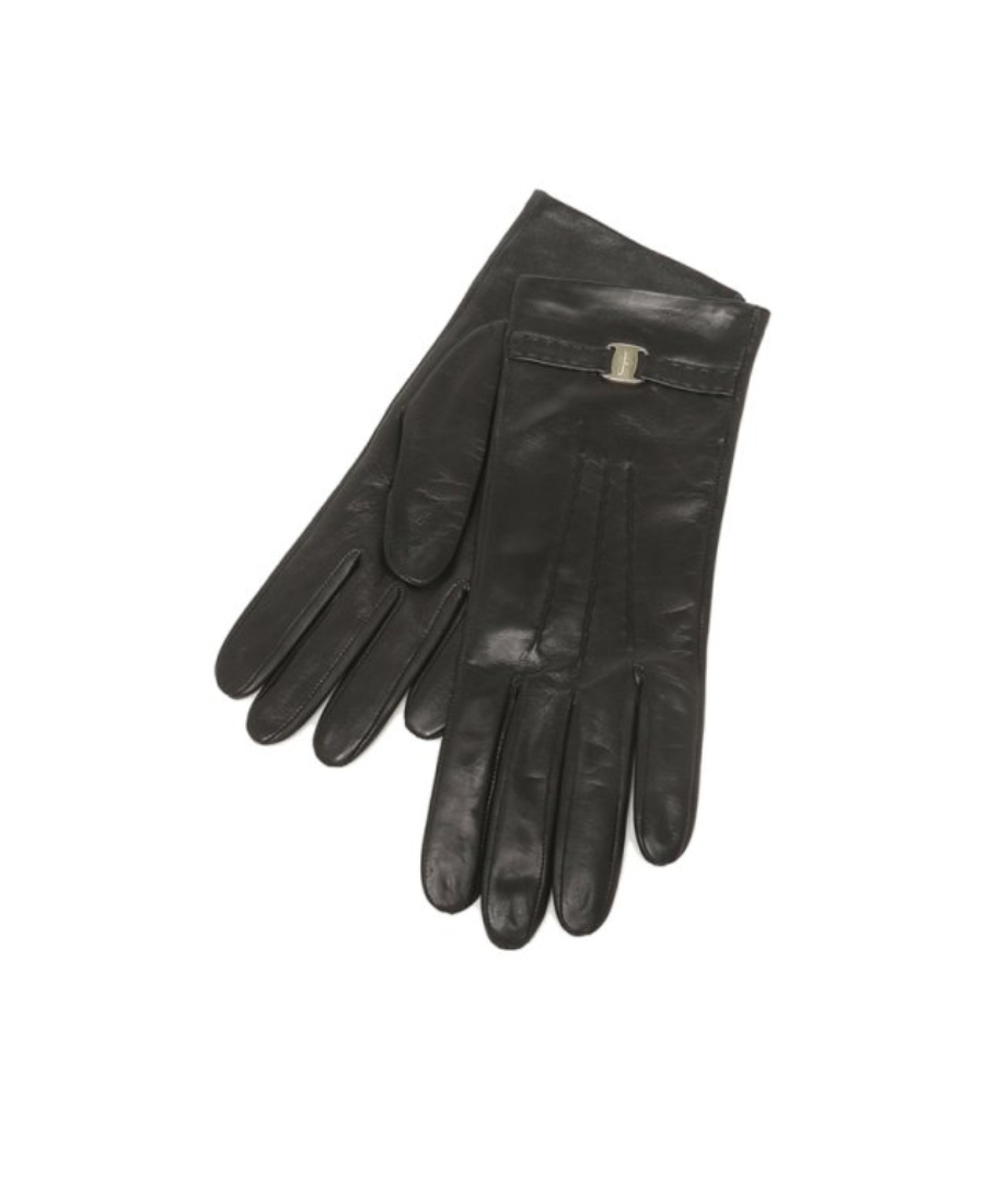 Ferragamo Logo Detail Gloves In Black