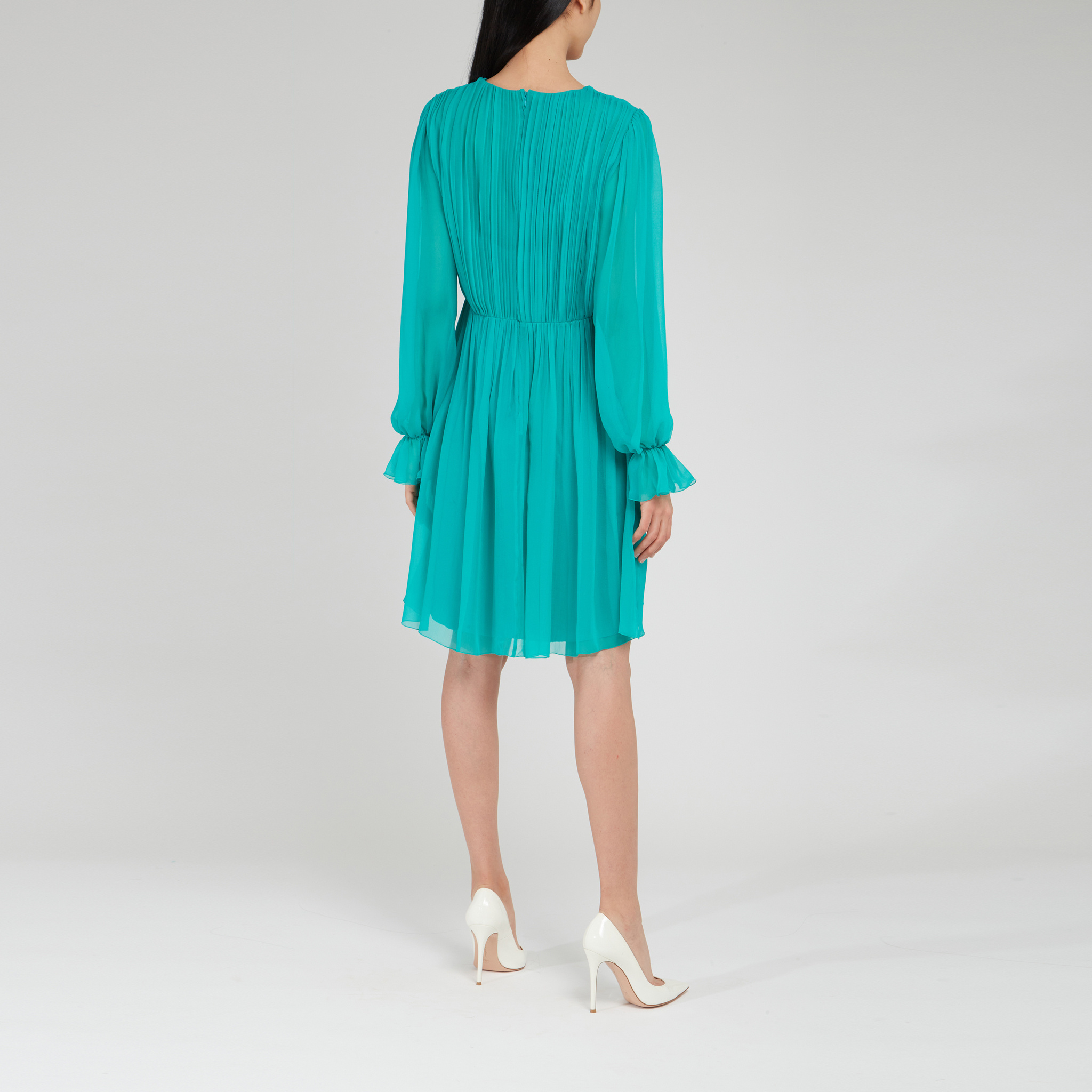 Alberta Ferretti Long Sleeved Dress In Green