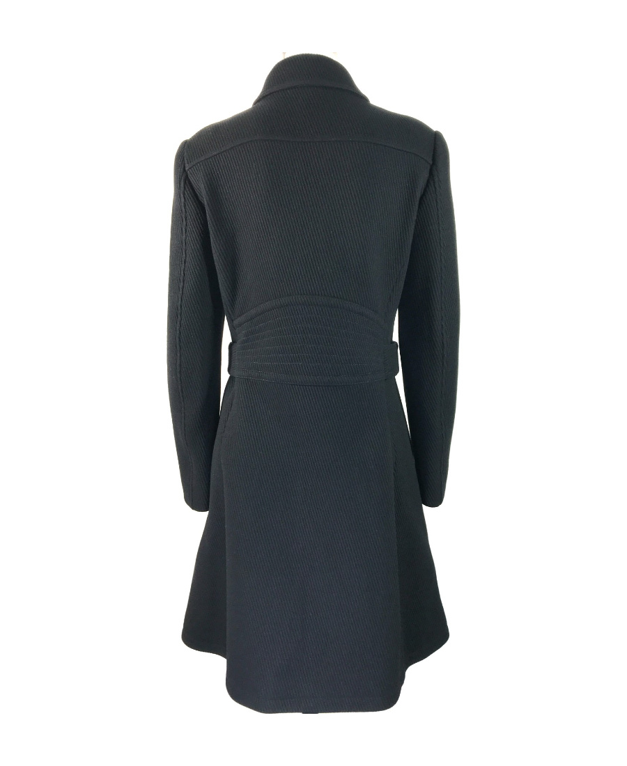 Moschino Oblique Cardigan Zipper Coat In Black