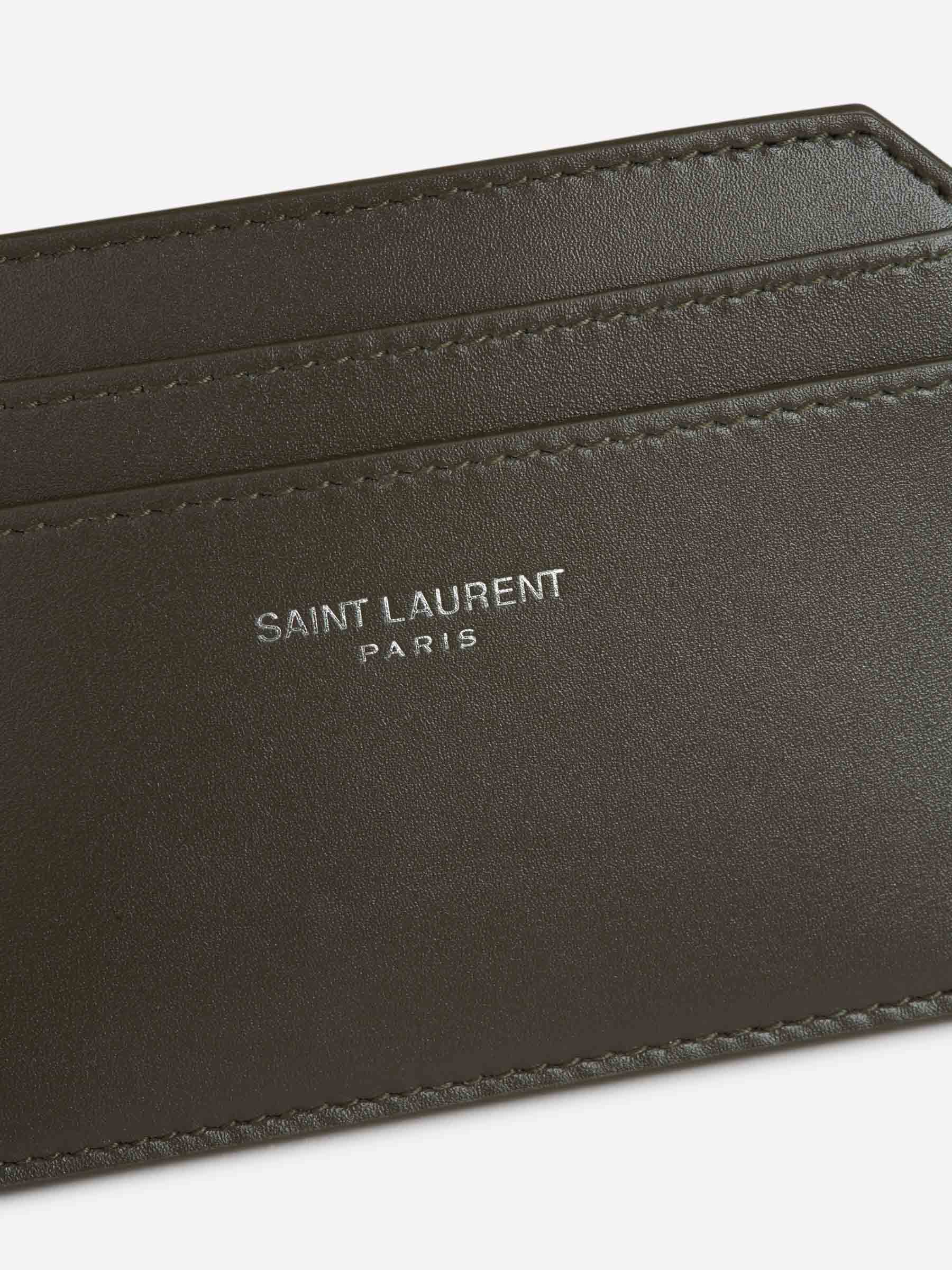 Saint Laurent Logo Card Holder In Black