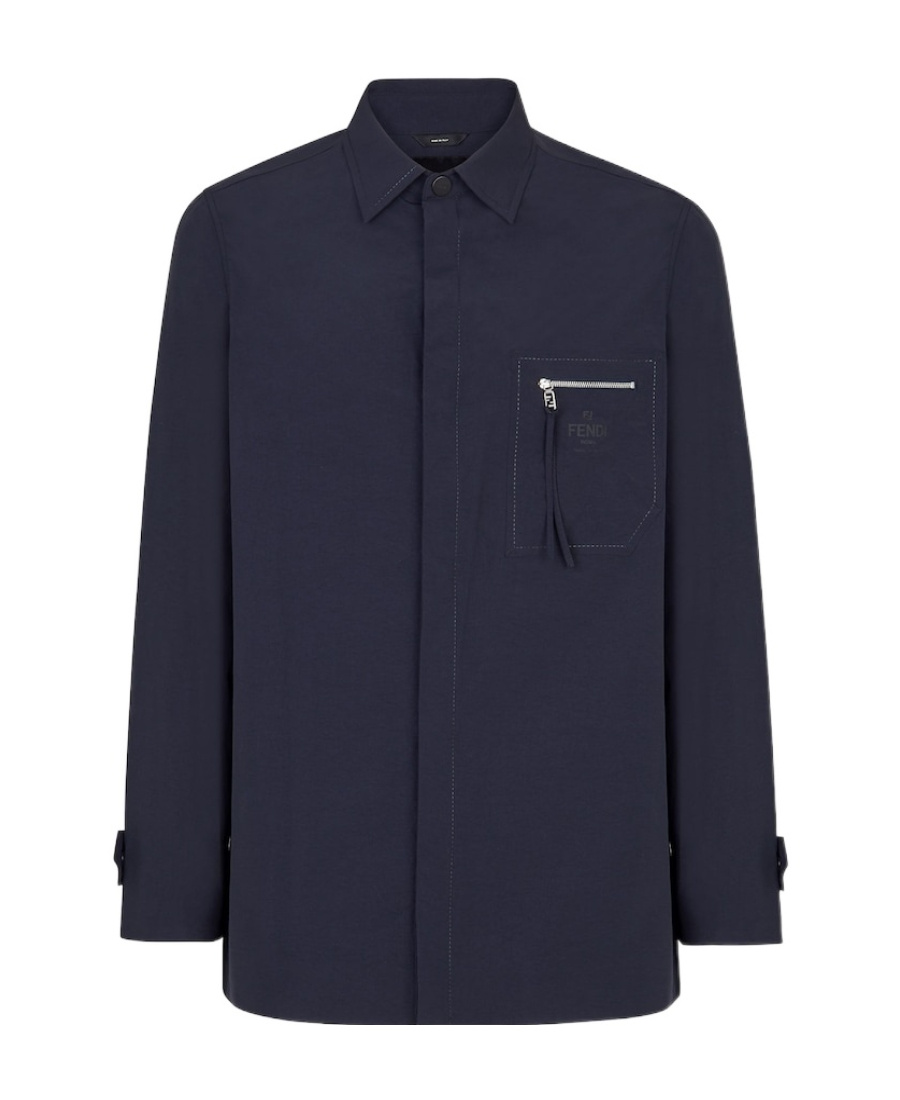Fendi Zip-detailed Shirt Coat In Black