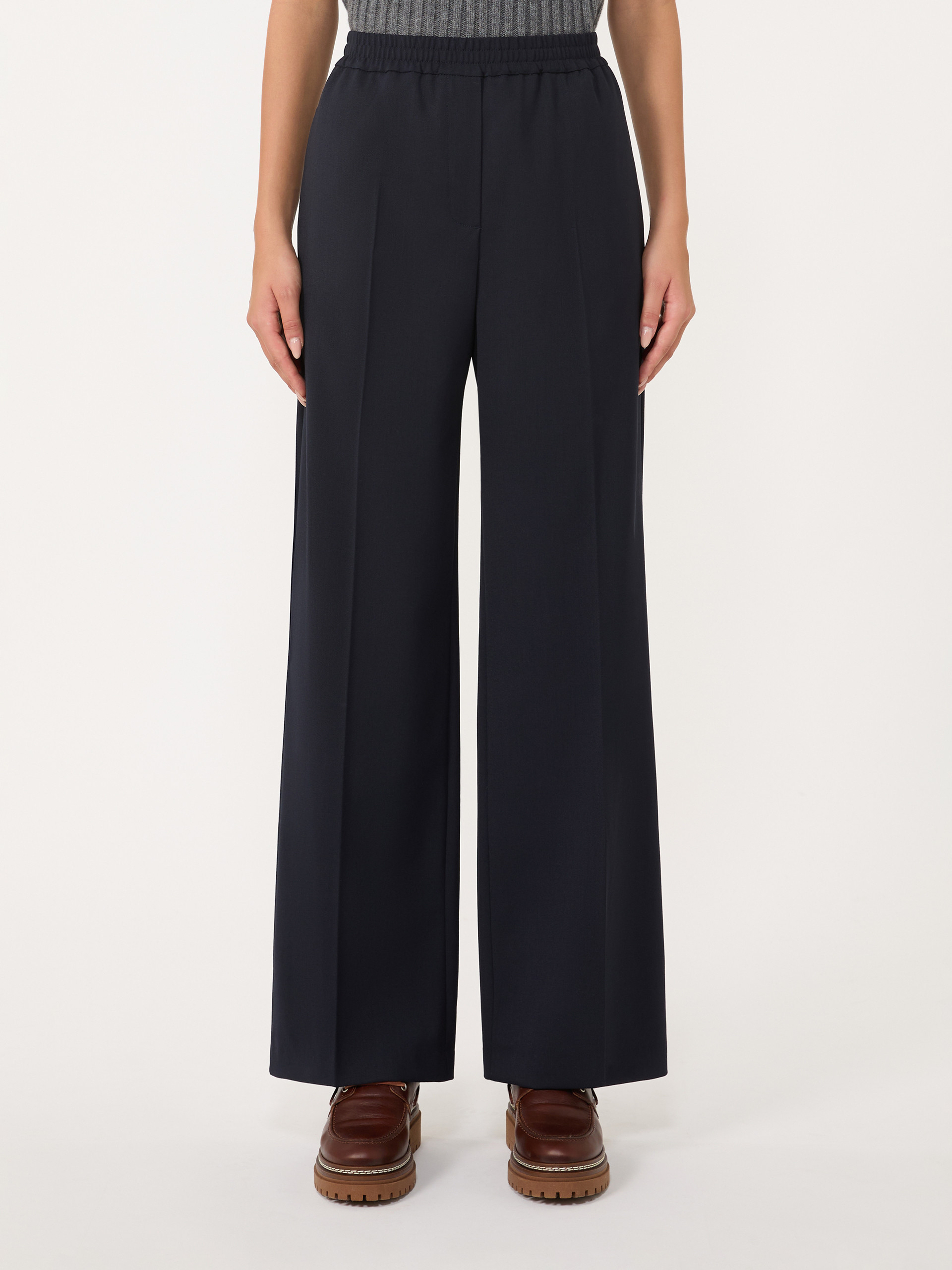 Weekend Max Mara Wool Casual Pants In Blue