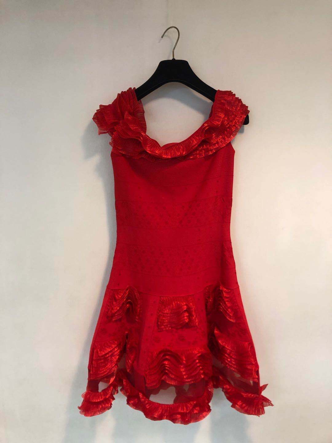 Alexander Mcqueen Multi-layer Ruffled Dress In Red