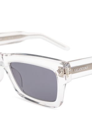 Valentino Eyewear Rectangle-frame Sunglasses In Gray