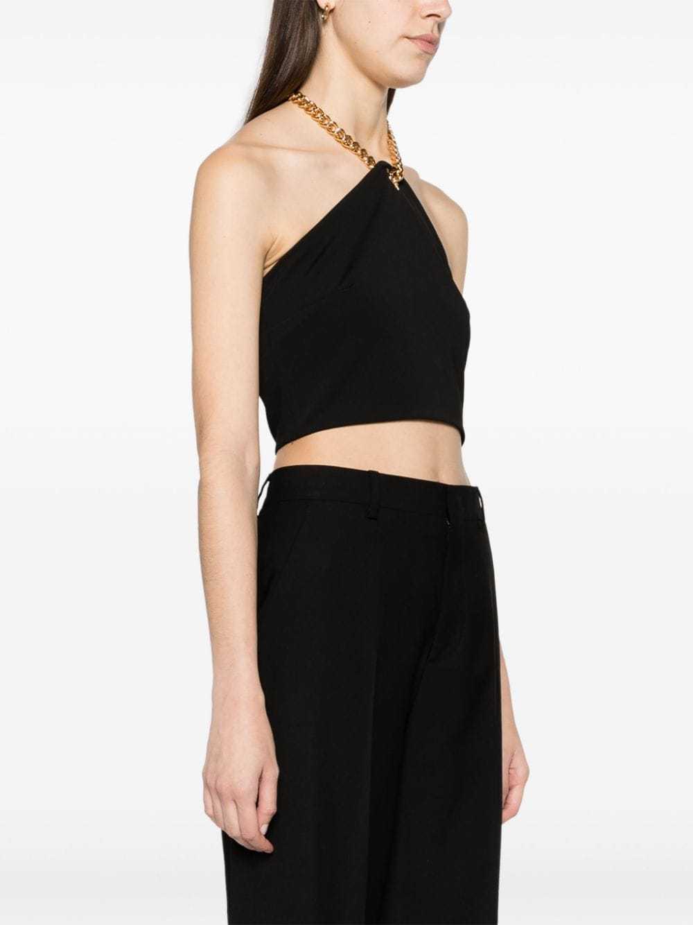 Moschino Chain-link Cropped Top In Black