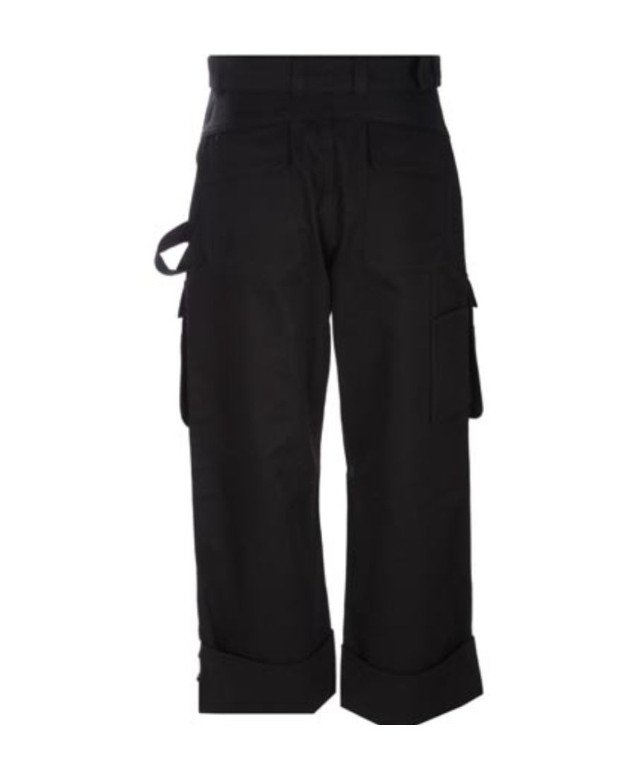 Simone Rocha Cropped Cargo Trousers In Black