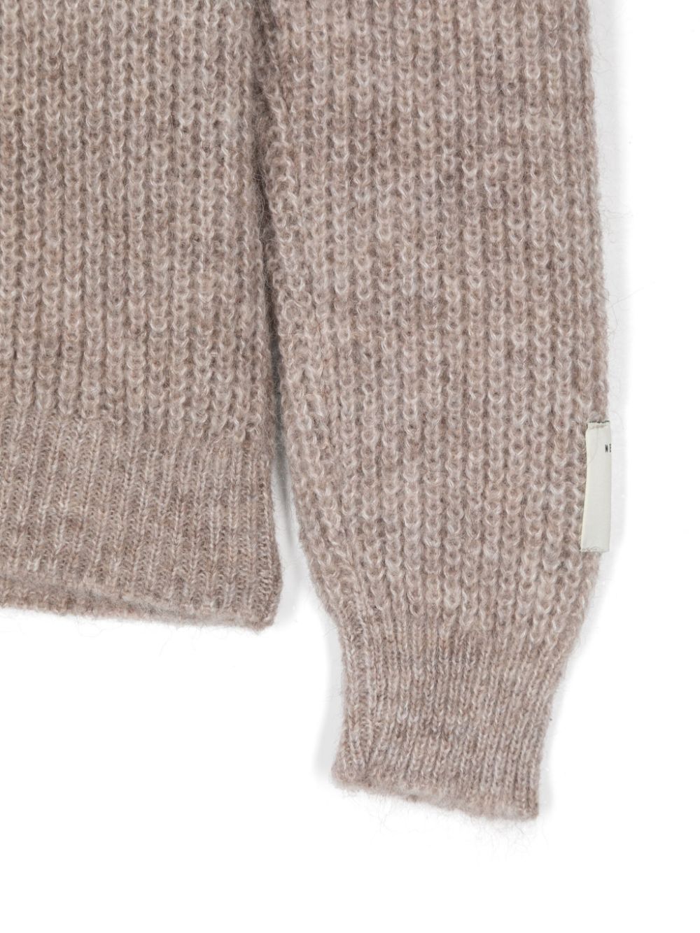 Msgm Intarsia-logo Sweater In Neutral