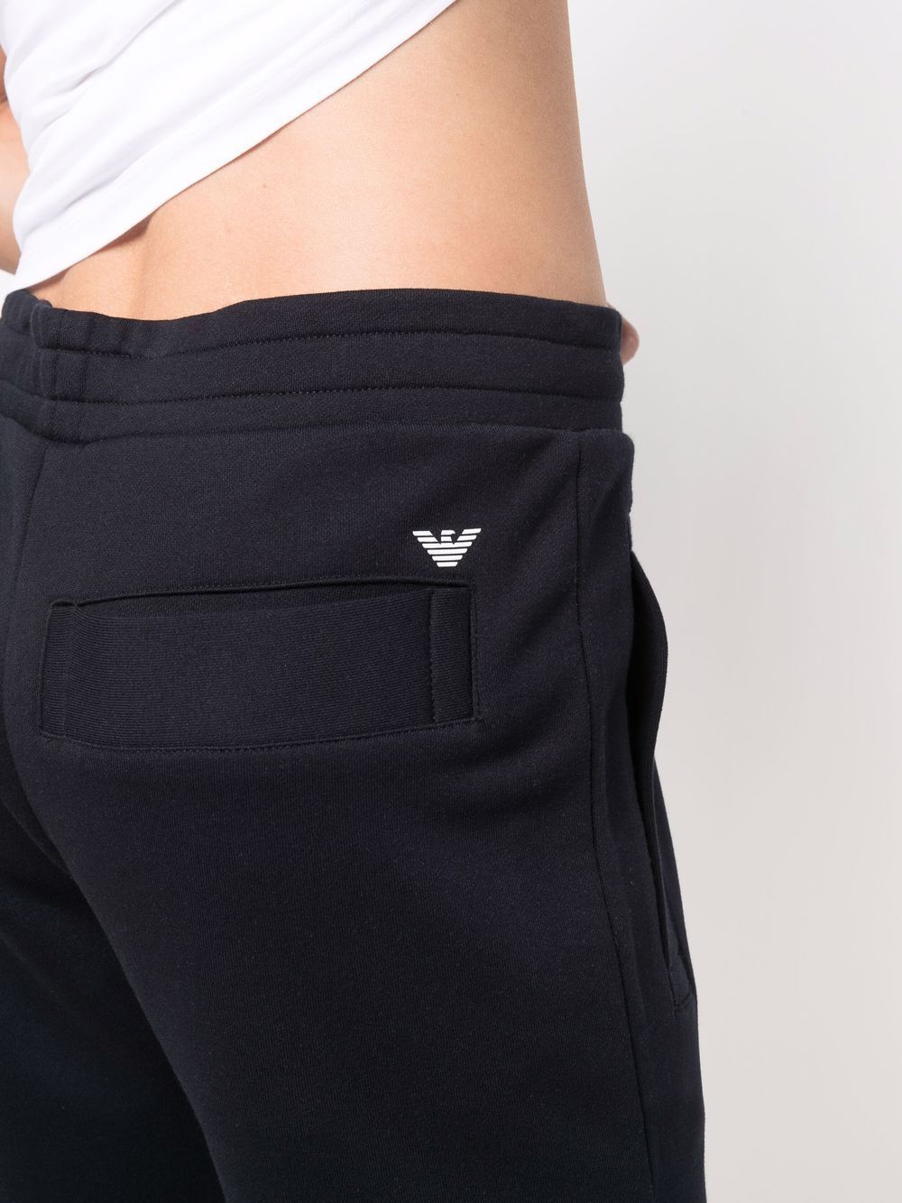 Emporio Armani Logo-embroidered Stretch-cotton Track Pants In Black
