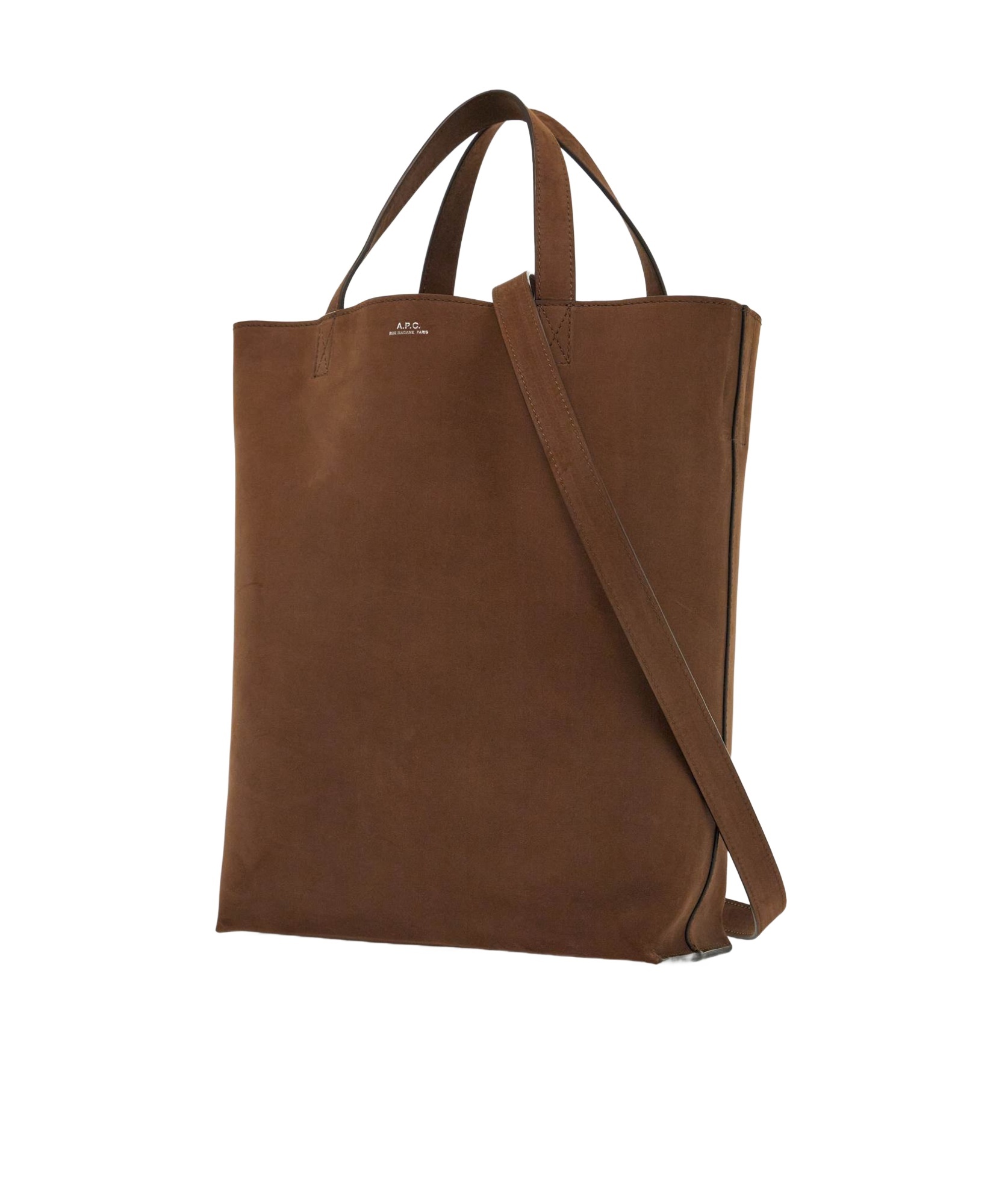 Apc A.p.c. Logo Printed Medium Tote Bag In Brown
