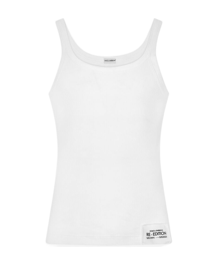 Dolce & Gabbana White Cotton Tank Top In White