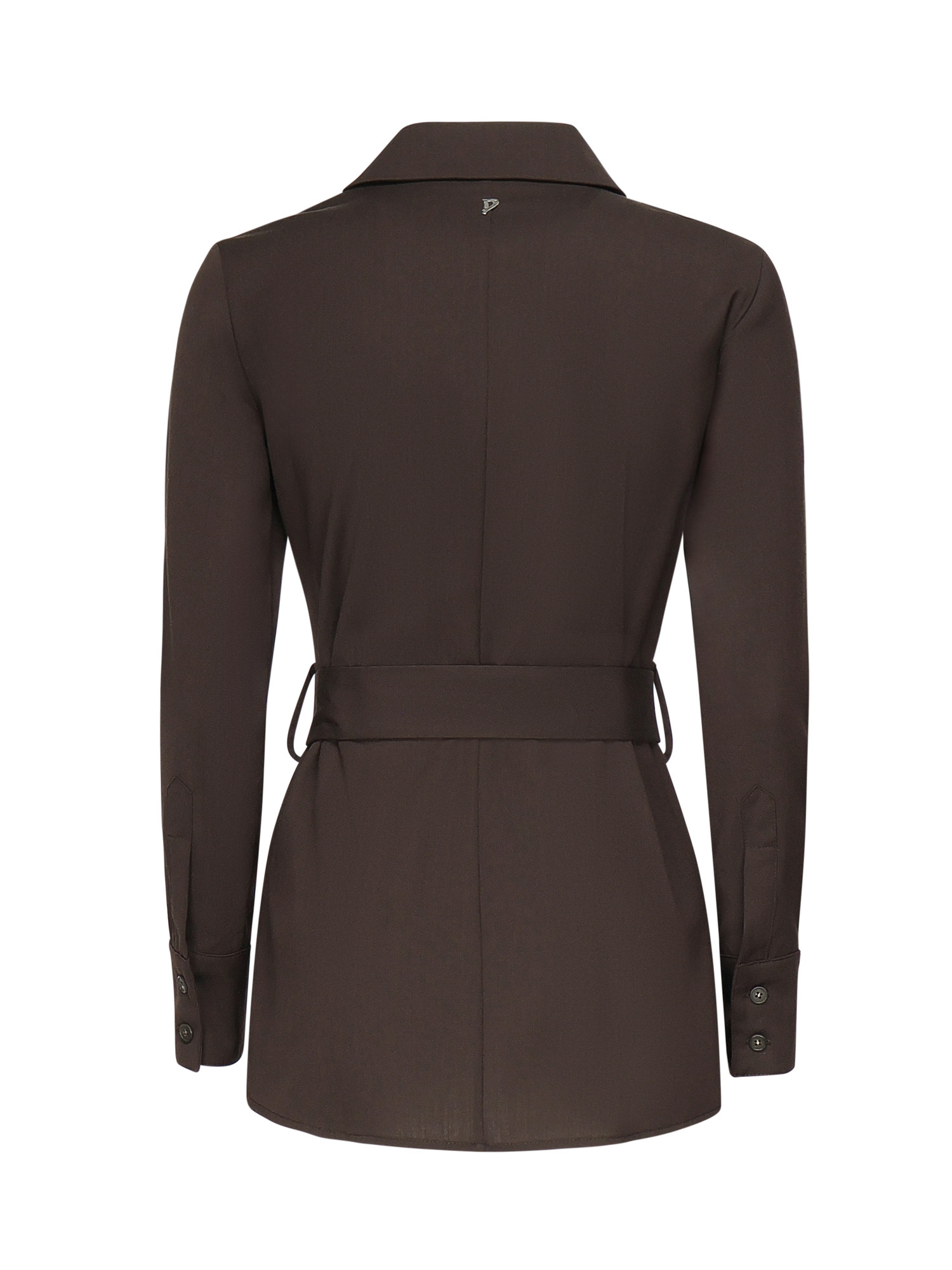 Dondup Wool Gabardine Shirt In Brown