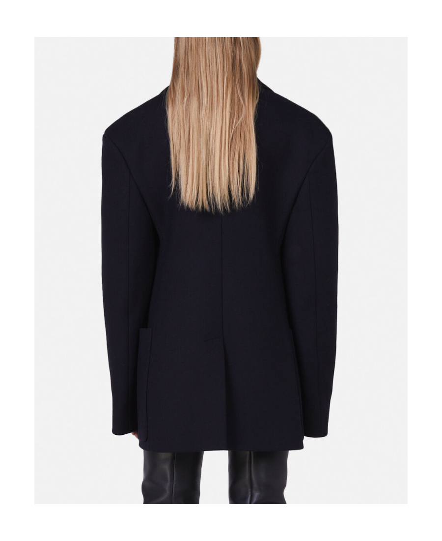 Stella Mccartney Double-breasted Wool Coat In Black