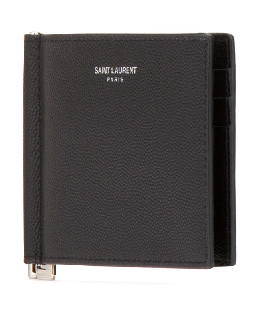 Saint Laurent Money Clip Wallet In Black