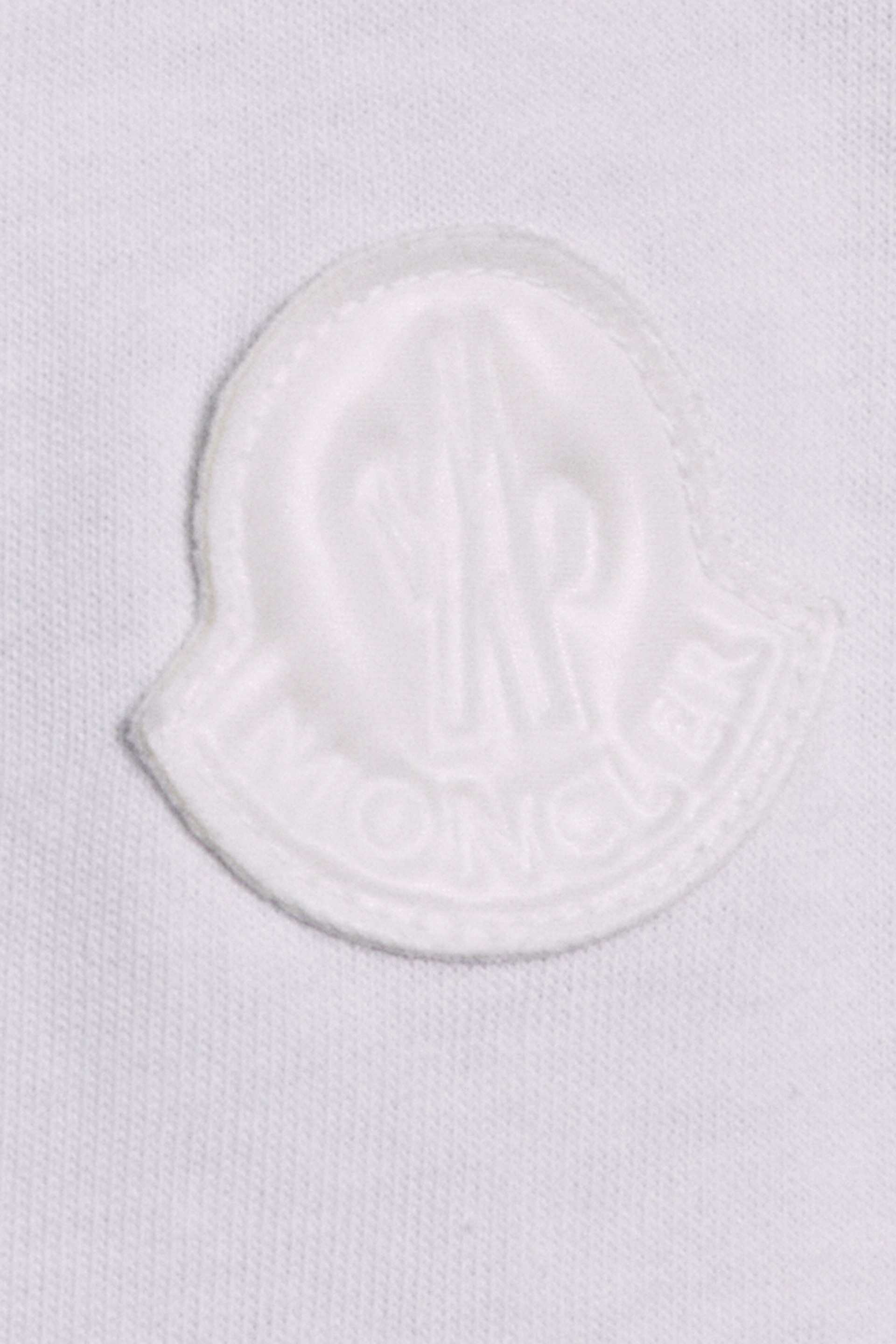 Moncler Round Collar Logo T-shirt In White